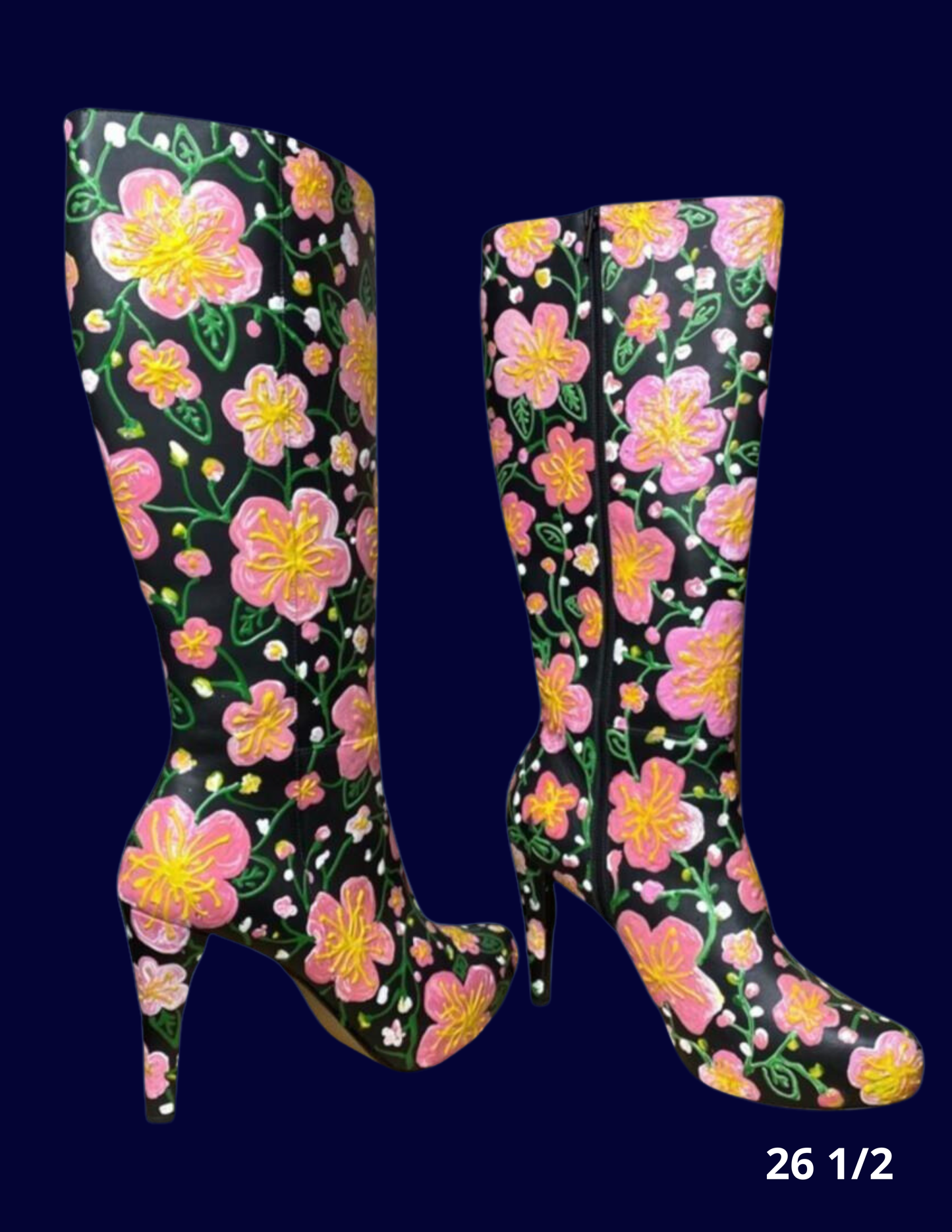 BOTAS FLORALES COLOR ROSA PASTEL