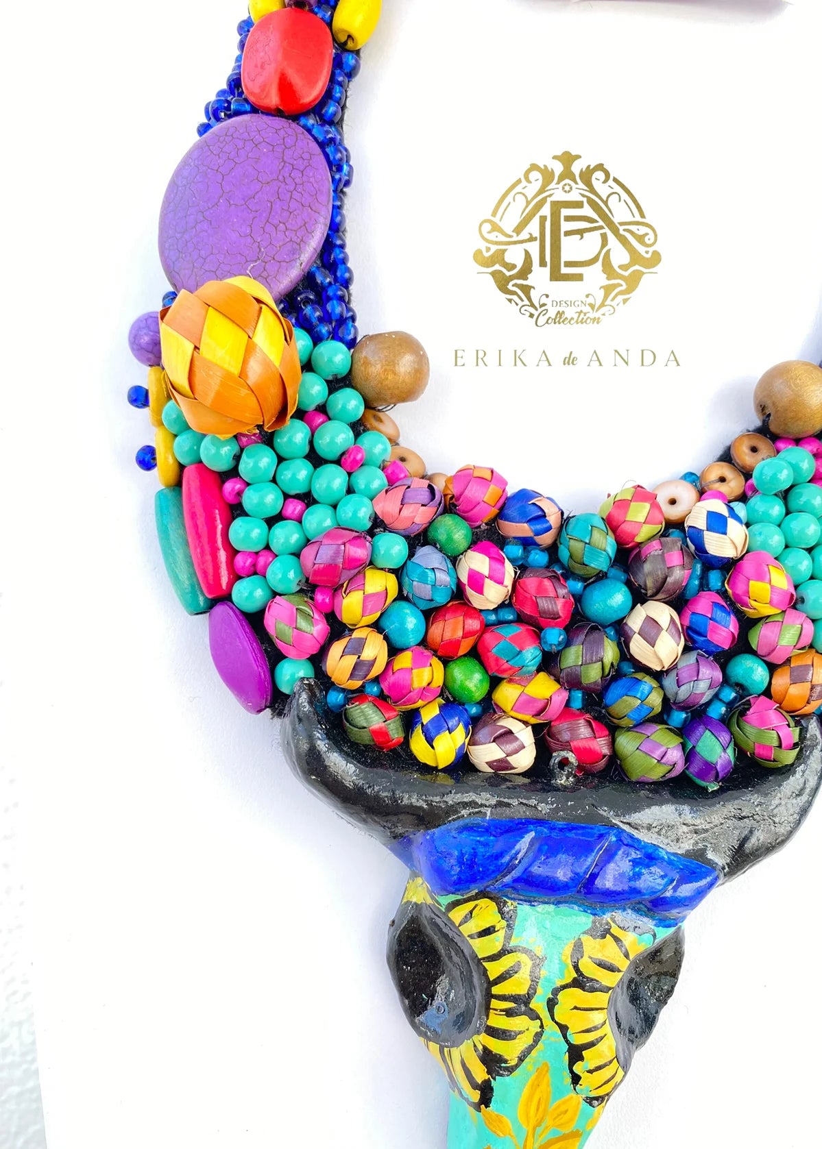 COLLAR DE TORO FLORES CON ARETES