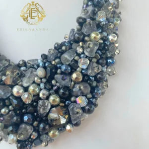 COLLAR DE PIEDRA NATURAL GRIS