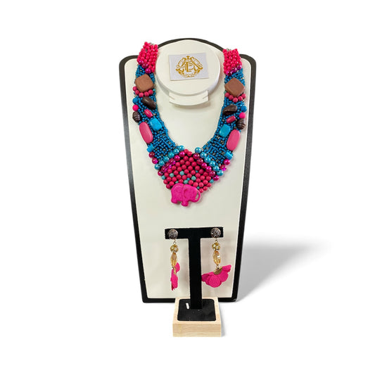 COLLAR DE MINI ELEFANTE CON ARETES