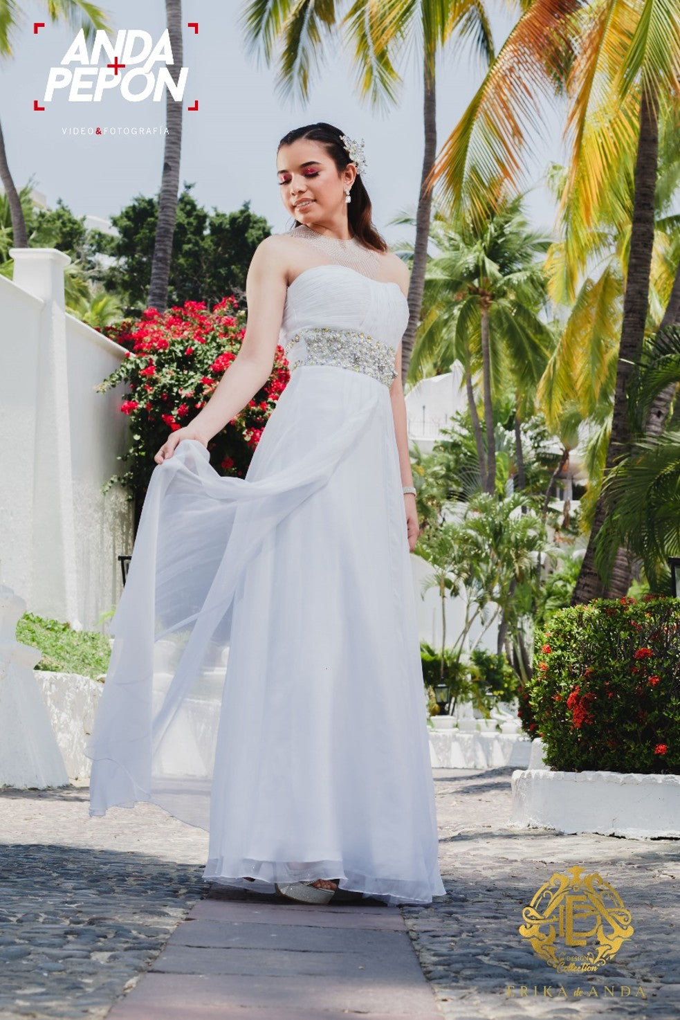 VESTIDO BLANCO PIEDRERÍA
