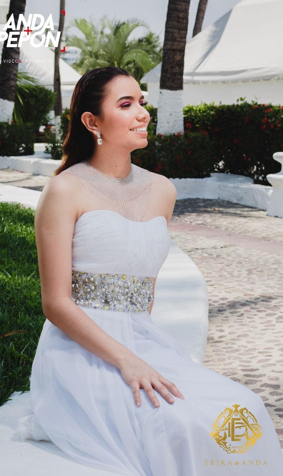 VESTIDO BLANCO PIEDRERÍA