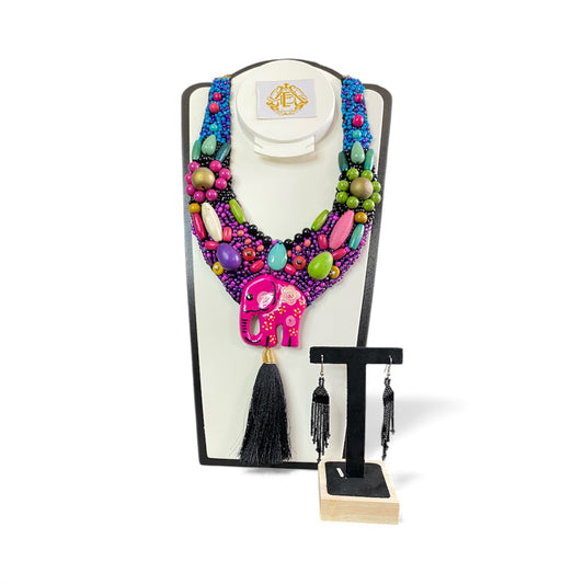 COLLAR DE ELEFANTE CON ARETES