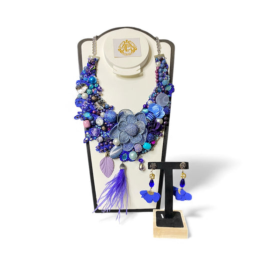 COLLAR DE HOJA CON ARETES
