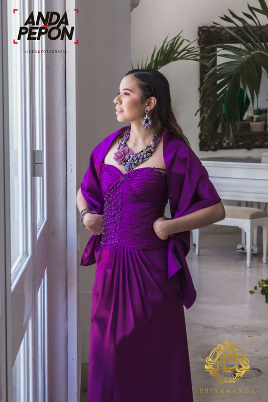 VESTIDO TIRANTES CORSET CON PIEDRERIA