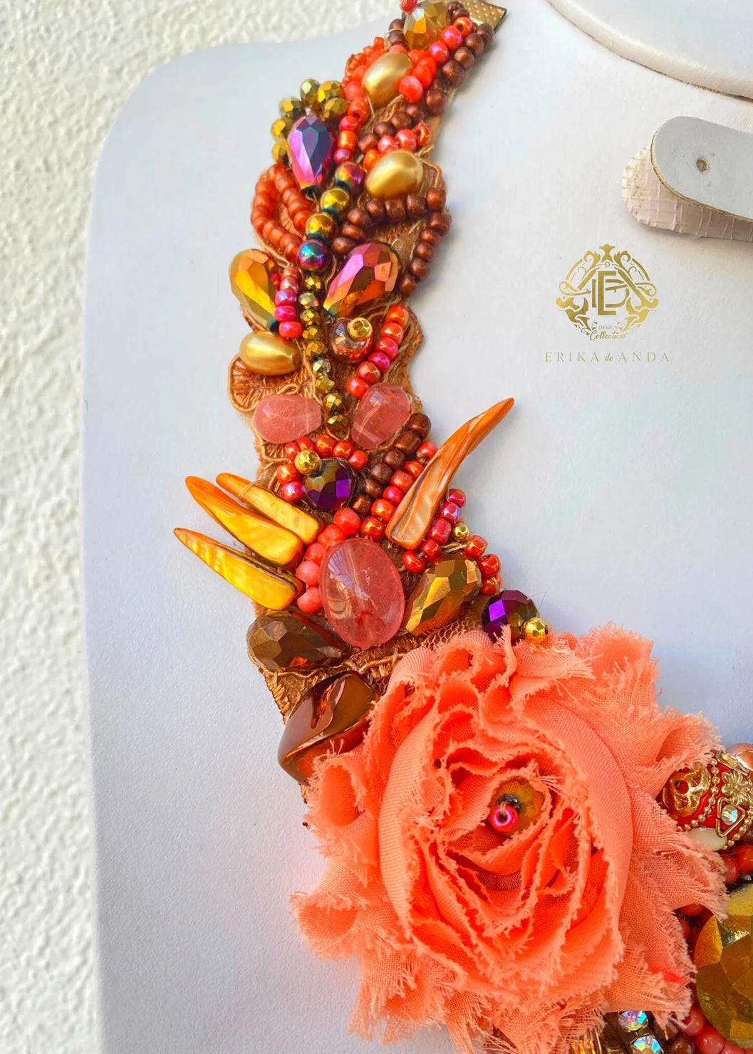 COLLAR FLOR DE CHIFON ROSA