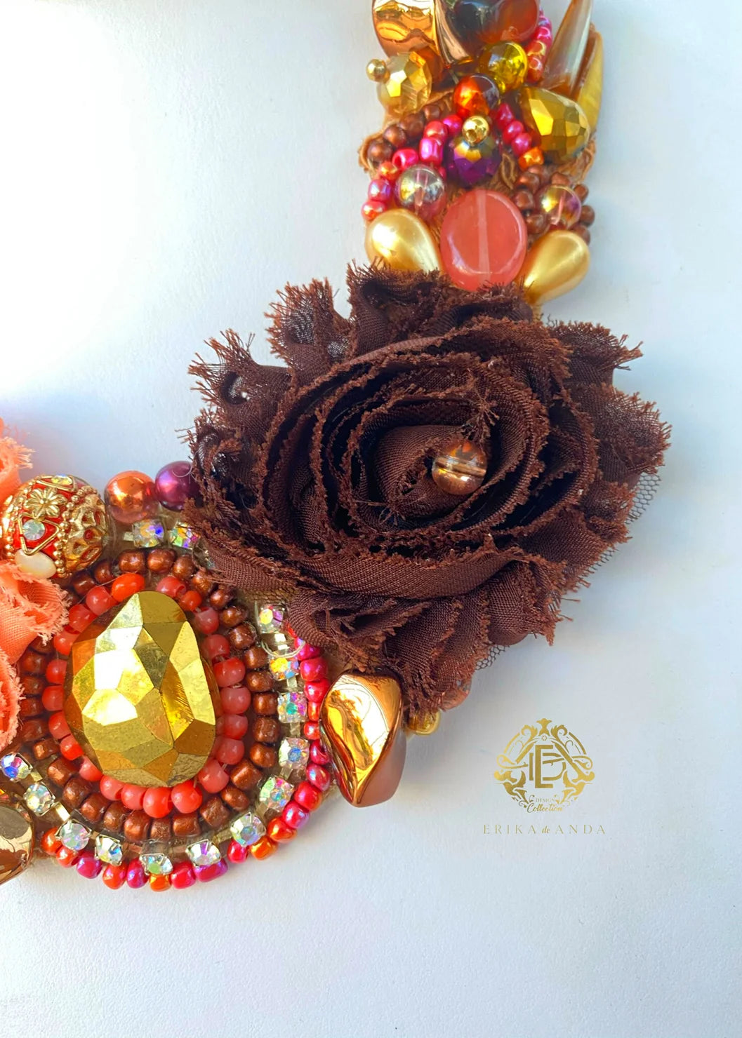 COLLAR FLOR DE CHIFON ROSA
